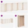 Dog Gate with Door - Foldable 9 Panels, 450 cm Poplar Wood