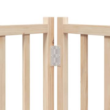 Dog Gate with Door - Foldable 9 Panels, 450 cm Poplar Wood