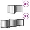 Dog Gate with Door - 9 Panels, Foldable, Black 450 cm