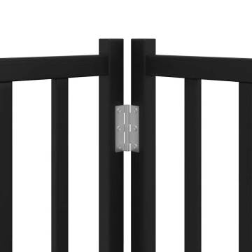 Dog Gate with Door - 9 Panels, Foldable, Black 450 cm