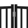 Dog Gate with Door - 9 Panels, Foldable, Black 450 cm