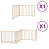 Dog Gate with Door - 6 Panels, 480 cm Poplar Wood | Hipo Market