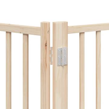 Dog Gate with Door - 6 Panels, 480 cm Poplar Wood | Hipo Market