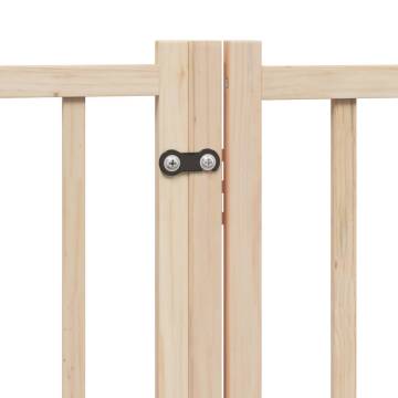 Dog Gate with Door - Foldable 10 Panels Poplar Wood | Hipo Market