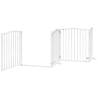 Dog Gate with Door - Foldable 12 Panels White 960 cm