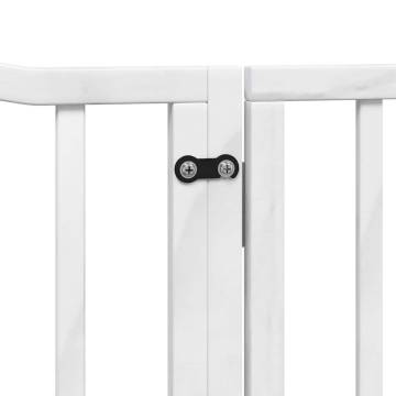 Dog Gate with Door - Foldable 12 Panels White 960 cm