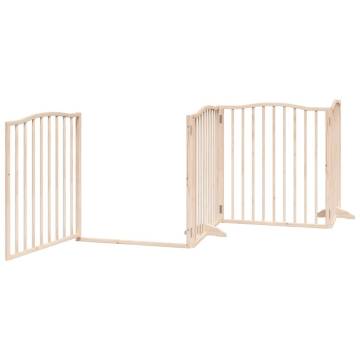 Foldable Dog Gate with Door - 480 cm Poplar Wood | HipoMarket