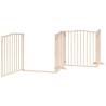 Foldable Dog Gate with Door - 480 cm Poplar Wood | HipoMarket