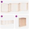 Foldable Dog Gate with Door - 480 cm Poplar Wood | HipoMarket