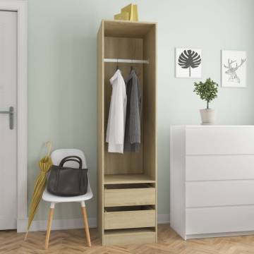 Wardrobe with Drawers Sonoma Oak - Stylish Storage Solution