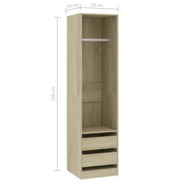 Wardrobe with Drawers Sonoma Oak - Stylish Storage Solution