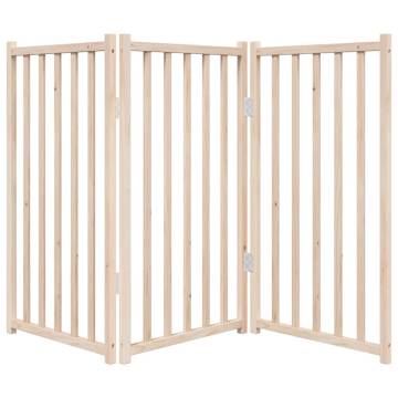 Dog Gate Foldable 3 Panels 150 cm Solid Wood Fir - Safe & Durable