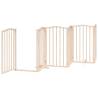 Dog Gate with Door - Foldable 6 Panels 300cm Poplar Wood