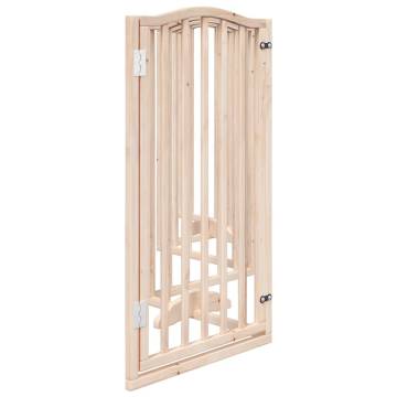 Dog Gate with Door - Foldable 6 Panels 300cm Poplar Wood