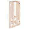 Dog Gate with Door - Foldable 6 Panels 300cm Poplar Wood