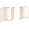 Dog Gate with Door - Foldable 6 Panels 300cm Poplar Wood