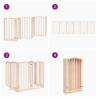 Dog Gate with Door - Foldable 6 Panels 300cm Poplar Wood