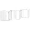 Dog Gate with Door - Foldable 6 Panels 300 cm White Poplar Wood