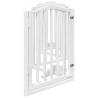 Dog Gate with Door - Foldable 6 Panels 300 cm White Poplar Wood