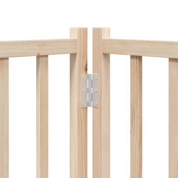 Foldable Dog Gate with Door - 12 Panels Poplar Wood | Hipomarket