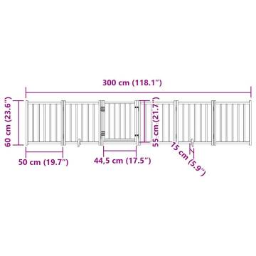 Dog Gate with Door - Foldable 6 Panels Solid Wood | HiPoMarket