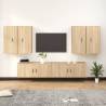  6 Piece TV Cabinet Set Sonoma Oak Engineered Wood Colour sonoma oak Quantity in Package 6 