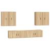 6 Piece TV Cabinet Set - Sonoma Oak Engineered Wood