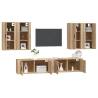 6 Piece TV Cabinet Set - Sonoma Oak Engineered Wood