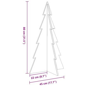 Wooden Christmas Tree 80 cm - Solid Pine Decor