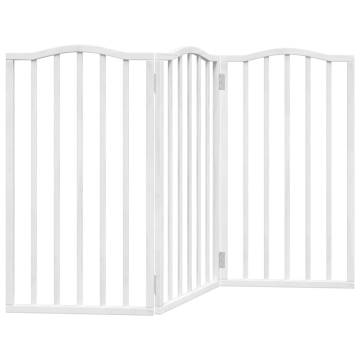 Foldable 3-Panel Dog Gate - White Poplar Wood | HipoMarket