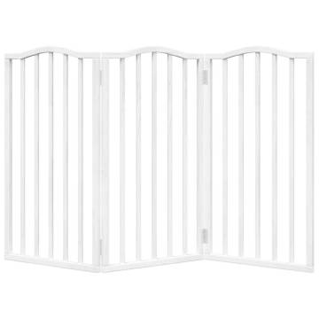 Foldable 3-Panel Dog Gate - White Poplar Wood | HipoMarket