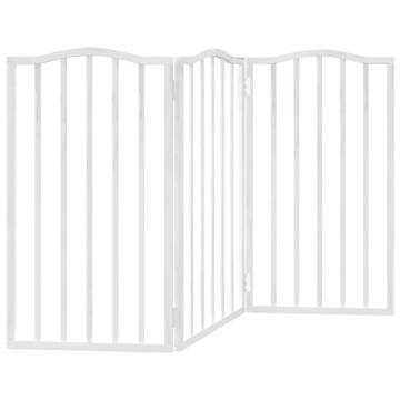 Foldable 3-Panel Dog Gate - White Poplar Wood | HipoMarket