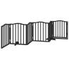 Dog Gate with Door - Foldable 6 Panels Black - 300 cm Poplar Wood