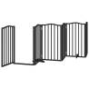 Dog Gate with Door - Foldable 6 Panels Black 300 cm | HipoMarket