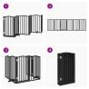 Dog Gate with Door - Foldable 6 Panels Black 300 cm | HipoMarket