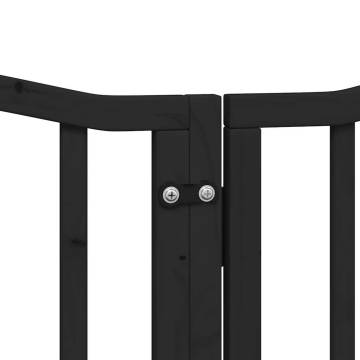 Dog Gate with Door - Foldable 6 Panels Black 300 cm | HipoMarket