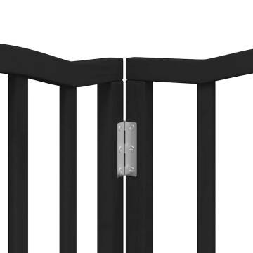 Dog Gate with Door - Foldable 6 Panels Black 300 cm | HipoMarket