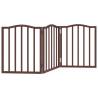 Foldable Dog Gate - 3 Panels Brown Oak | Durable Poplar Wood