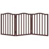 Foldable Dog Gate - 3 Panels Brown Oak | Durable Poplar Wood