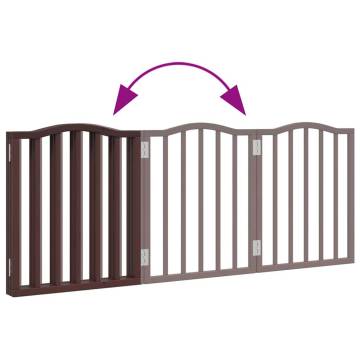 Foldable Dog Gate - 3 Panels Brown Oak | Durable Poplar Wood