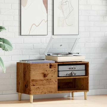 Record Cabinet Old Wood | Stylish Vinyl Storage 84.5x38x48 cm