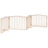 Foldable Dog Gate with Door - 320 cm Poplar Wood