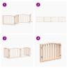 Foldable Dog Gate with Door - 320 cm Poplar Wood