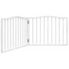 Foldable Dog Gate - 2 Panels White Poplar Wood | HipoMarket