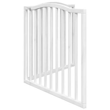 Foldable Dog Gate - 2 Panels White Poplar Wood | HipoMarket