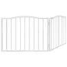 Foldable Dog Gate - 2 Panels White Poplar Wood | HipoMarket