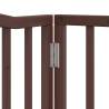 Dog Gate with Door - Foldable 4 Panels Brown Oak | Hipo Market