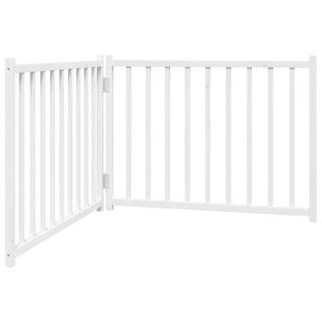 Foldable Dog Gate - 2 Panels White Solid Wood | Hipo Market