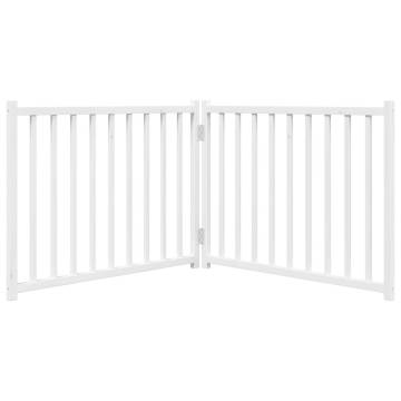 Foldable Dog Gate - 2 Panels White Solid Wood | Hipo Market