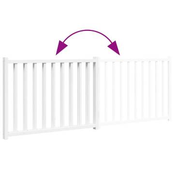 Foldable Dog Gate - 2 Panels White Solid Wood | Hipo Market